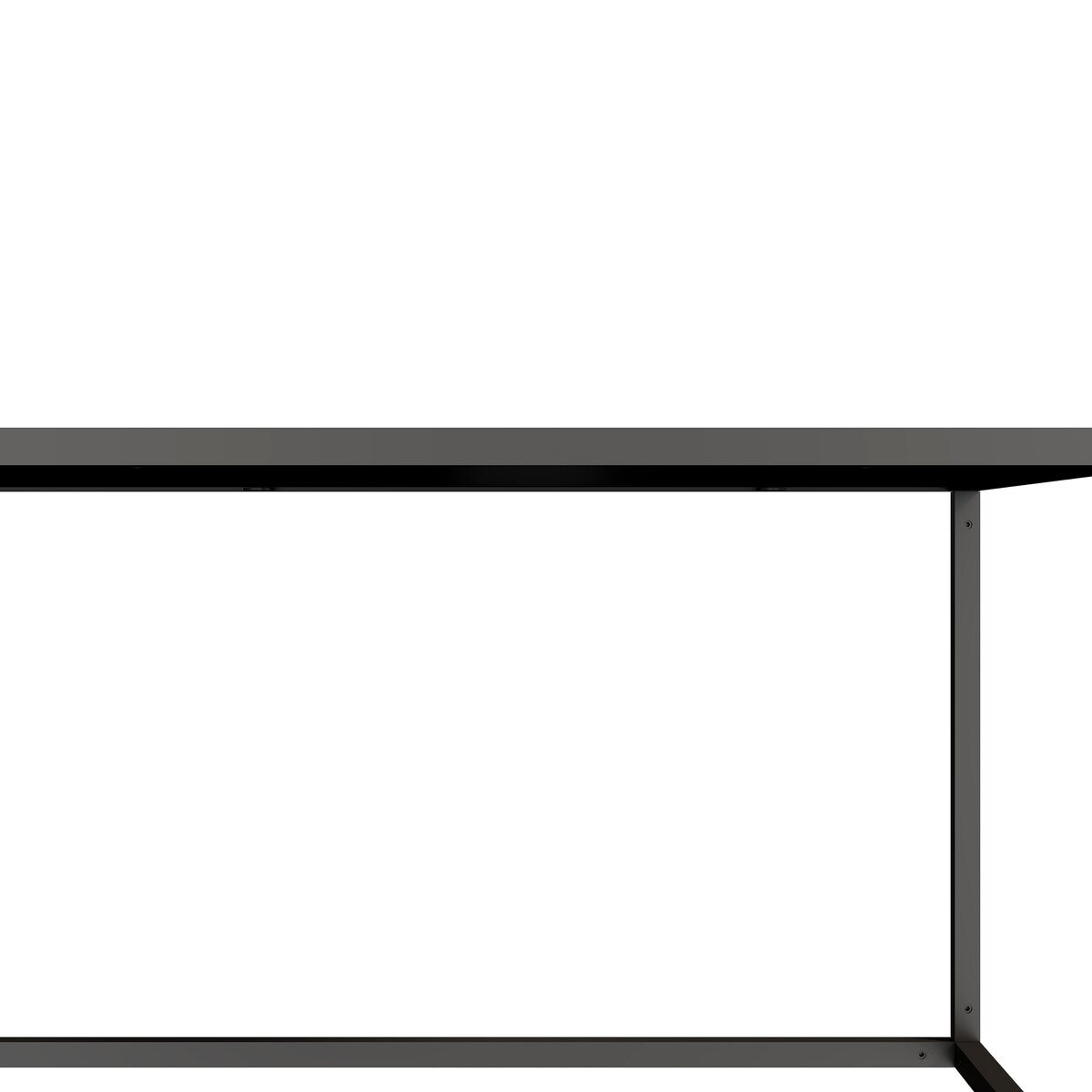 Dark Marble Rectangular Coffee Table with black Metal Leg for Living Room