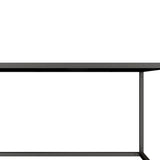Dark Marble Rectangular Coffee Table with black Metal Leg for Living Room