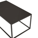 Dark Marble Rectangular Coffee Table with black Metal Leg for Living Room