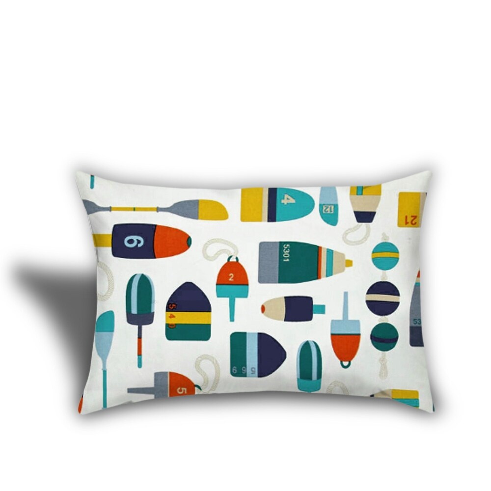 Dark Ocean Markers Indoor/Outdoor Pillow, Set of 2 Large & 1 Lumbar Pillow