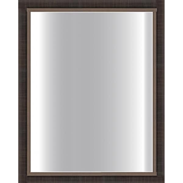 Dark Scratched Bronze Framed Glass Mirror - 24x30