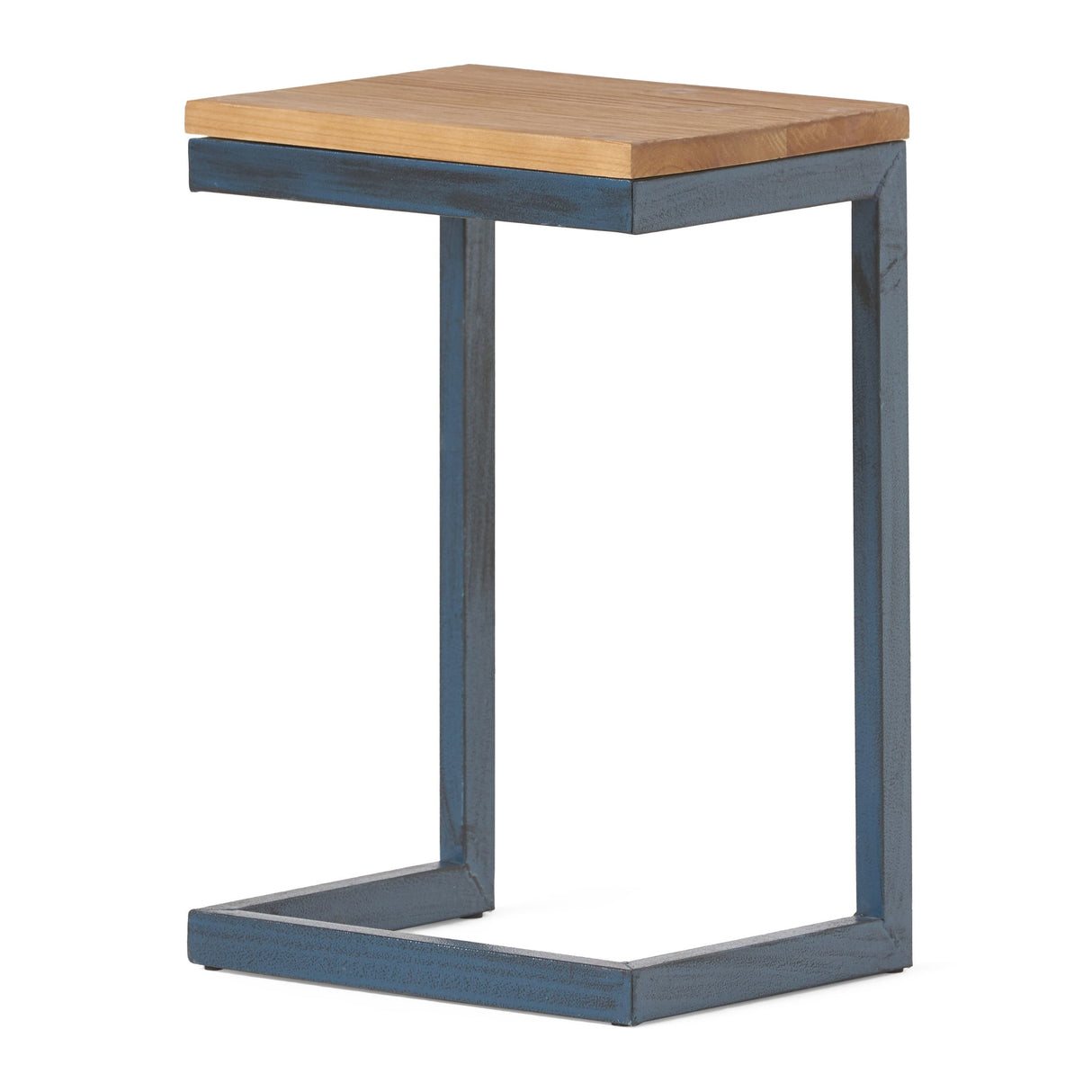 Christopher Knight Home Darlah Rustic Industrial Firwood and Metal C-Shaped Accent Table - 12.75" L x 10.25" W x 19.50" H