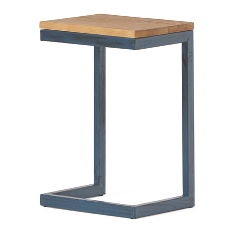 Christopher Knight Home Darlah Rustic Industrial Firwood and Metal C-Shaped Accent Table - 12.75" L x 10.25" W x 19.50" H
