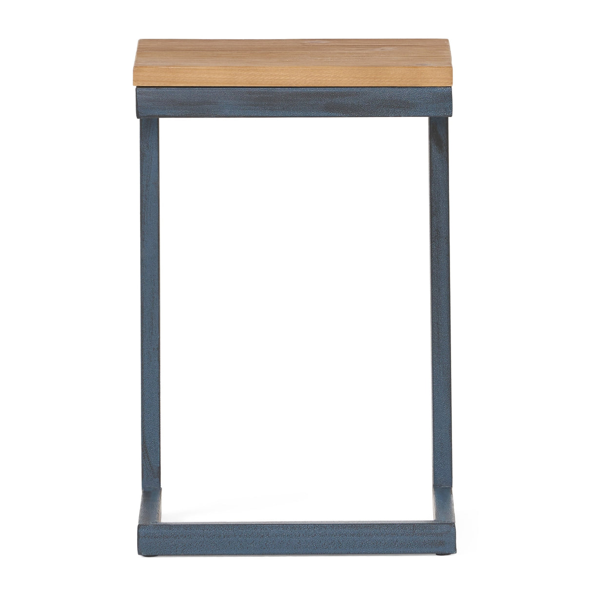 Christopher Knight Home Darlah Rustic Industrial Firwood and Metal C-Shaped Accent Table - 12.75" L x 10.25" W x 19.50" H