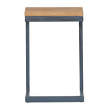 Christopher Knight Home Darlah Rustic Industrial Firwood and Metal C-Shaped Accent Table - 12.75" L x 10.25" W x 19.50" H