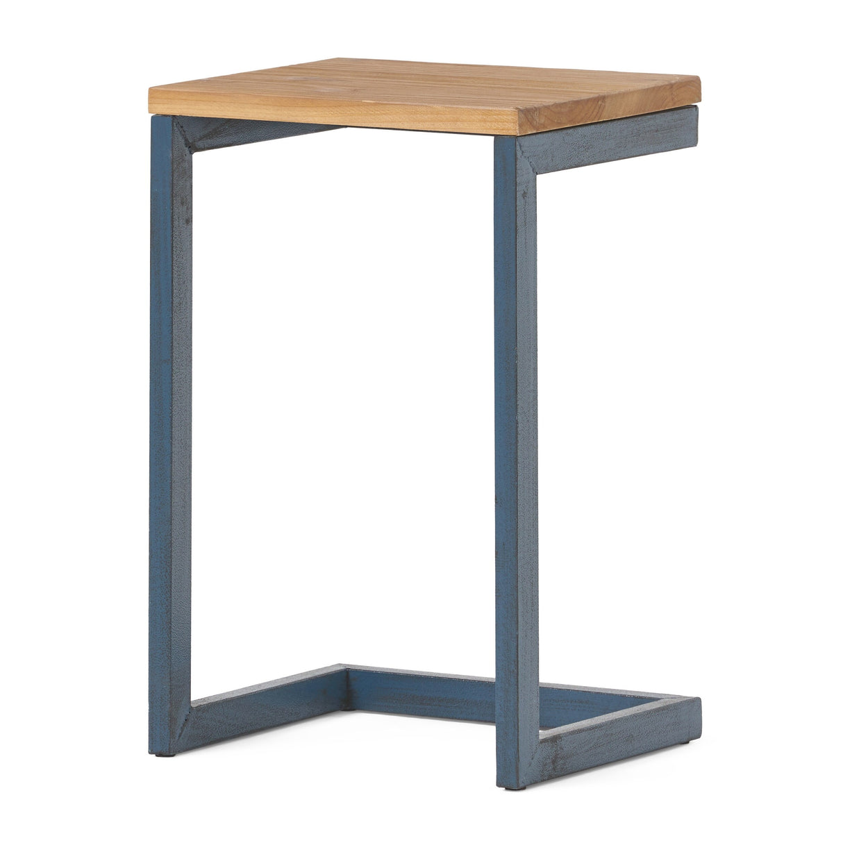 Christopher Knight Home Darlah Rustic Industrial Firwood and Metal C-Shaped Accent Table - 12.75" L x 10.25" W x 19.50" H