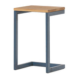 Christopher Knight Home Darlah Rustic Industrial Firwood and Metal C-Shaped Accent Table - 12.75" L x 10.25" W x 19.50" H
