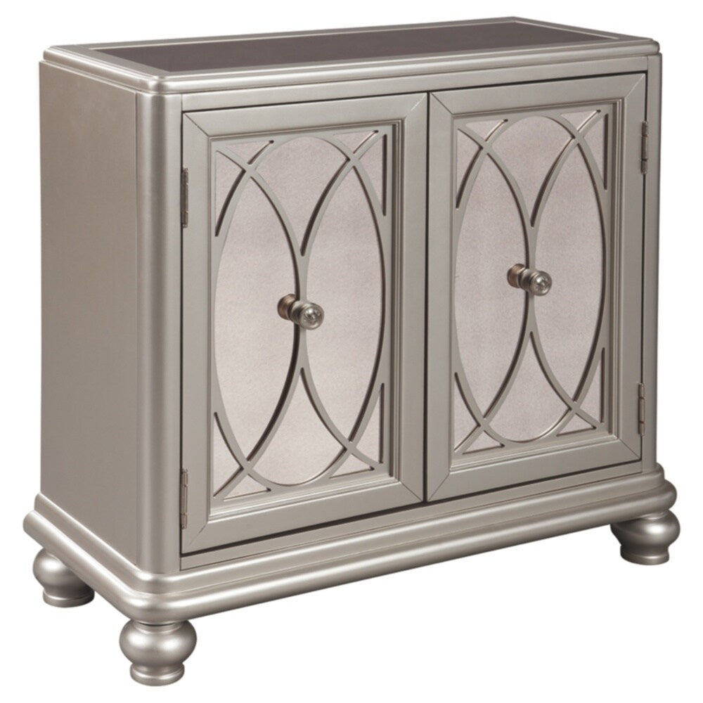Darlyman Silver Contemporary Accent Cabinet