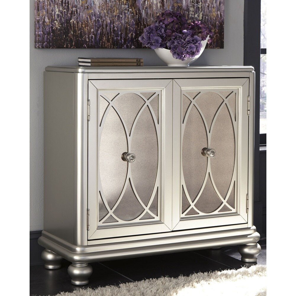 Darlyman Silver Contemporary Accent Cabinet