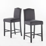 Darren Contemporary Upholstered Counter Stools with Nailhead Trim (Set of 2) by Christopher Knight Home