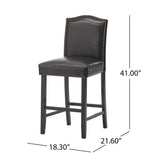 Darren Contemporary Upholstered Counter Stools with Nailhead Trim (Set of 2) by Christopher Knight Home
