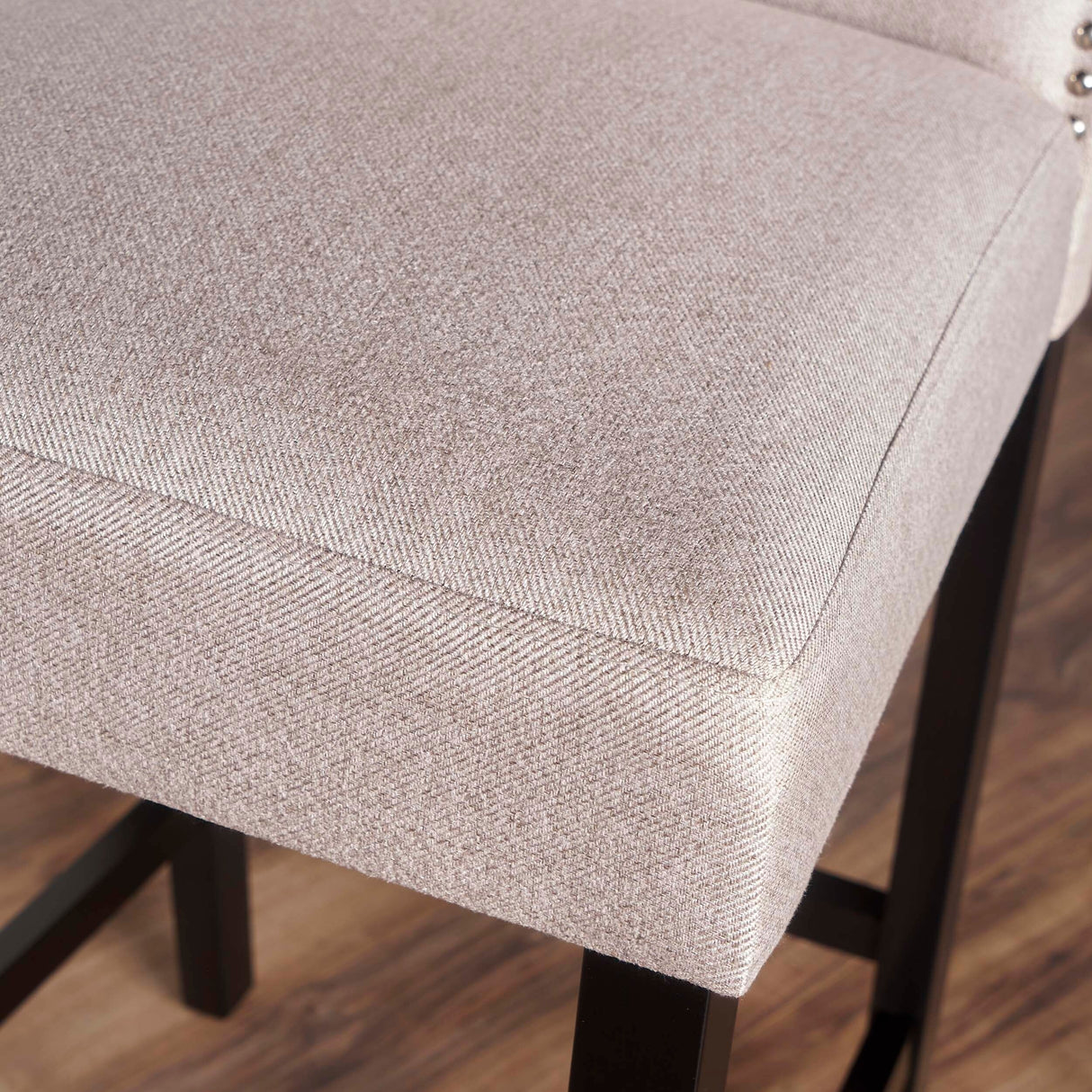 Darren Contemporary Upholstered Counter Stools with Nailhead Trim (Set of 2) by Christopher Knight Home