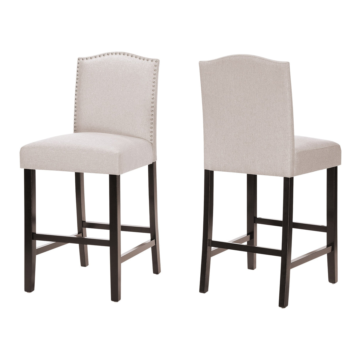 Darren Contemporary Upholstered Counter Stools with Nailhead Trim (Set of 2) by Christopher Knight Home