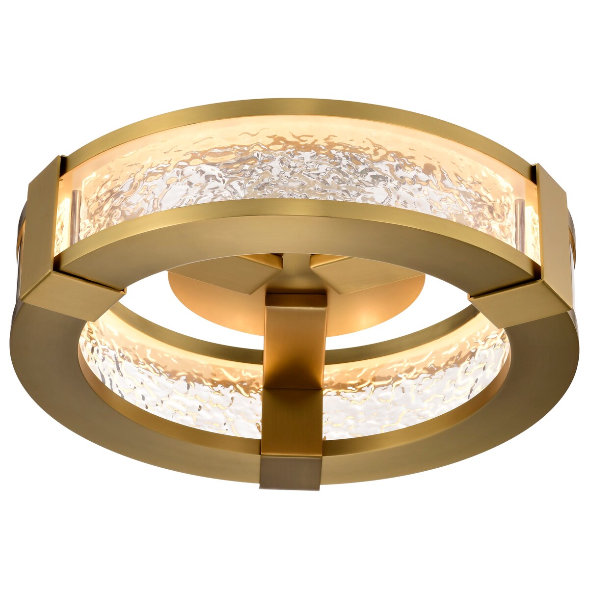Darrow - 13 Inch LED Flush Mount - Vintage Brass - Acrylic Panels - Vintage Brass