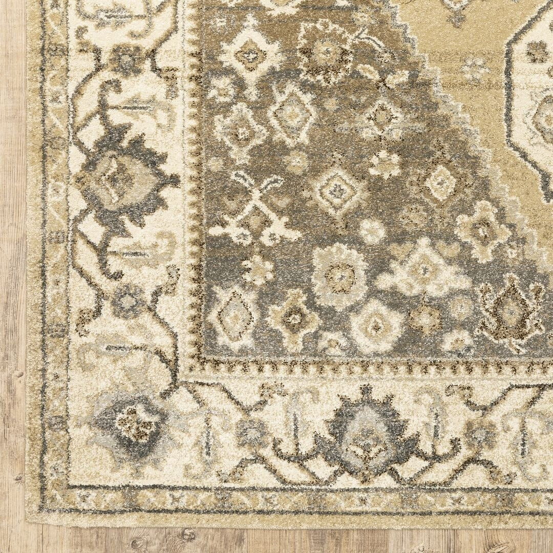 Darya Home Iona Collection Traditional Oriental Area Rug Beige