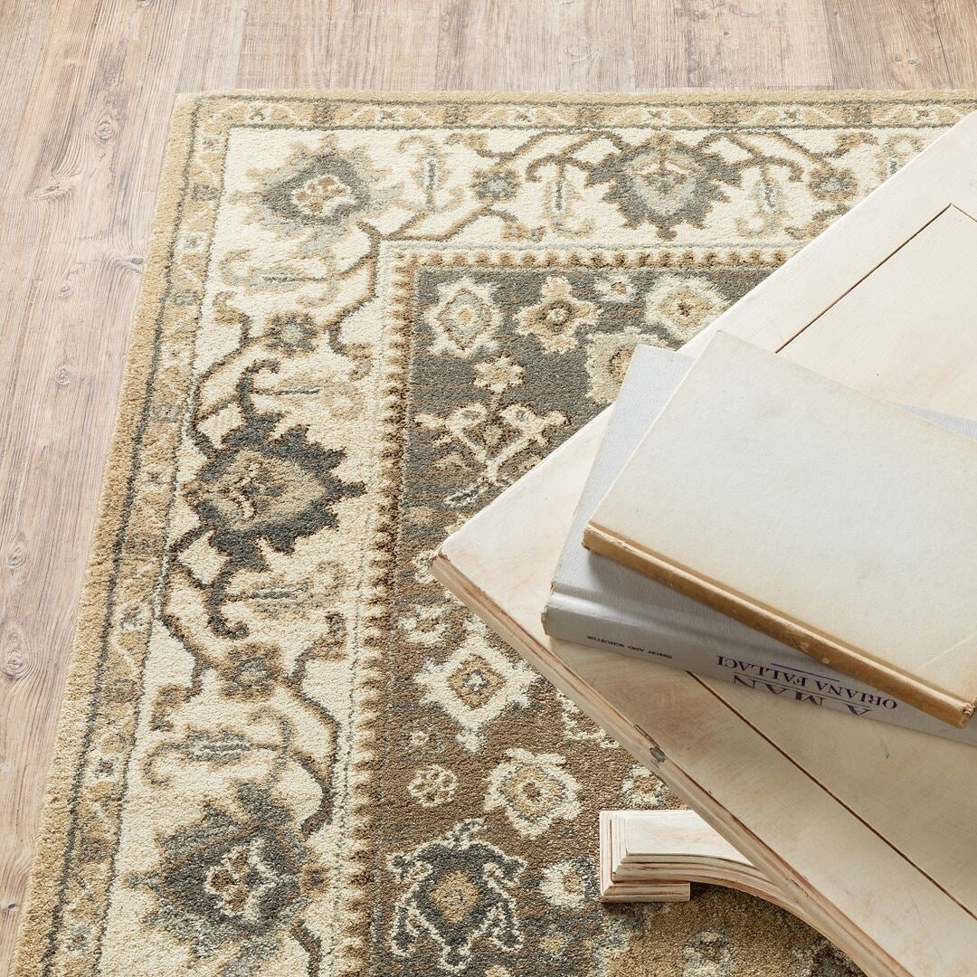 Darya Home Iona Collection Traditional Oriental Area Rug Beige