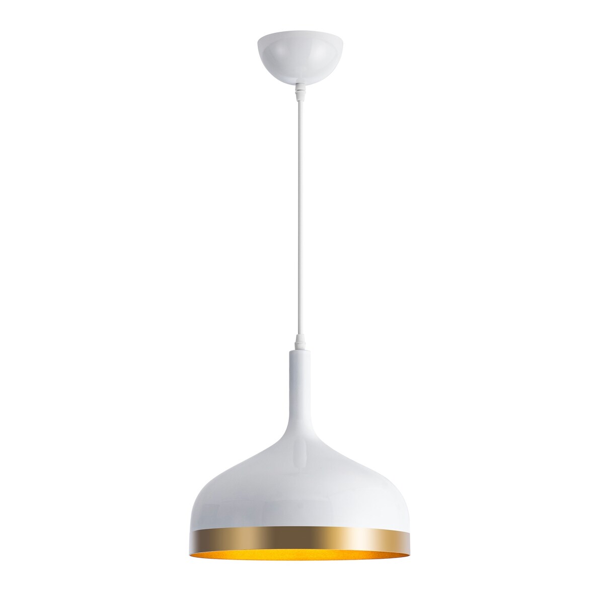 Dash Collection 1-Light Pendant, White & Gold - White & Gold