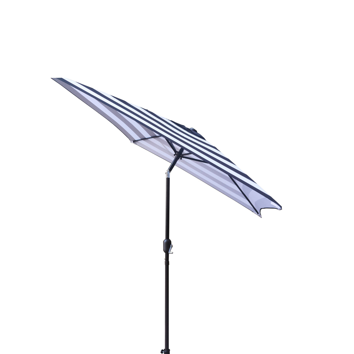 6.5ft Square Black/White Stripe Color Market Umbrella with Tilt and Crank