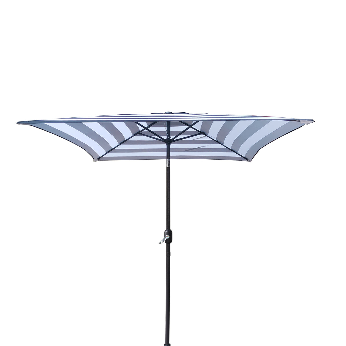 6.5ft Square Black/White Stripe Color Market Umbrella with Tilt and Crank