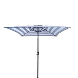6.5ft Square Black/White Stripe Color Market Umbrella with Tilt and Crank