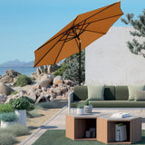 9 Ft Tan Patio Umbrella with Tilt and Crank
