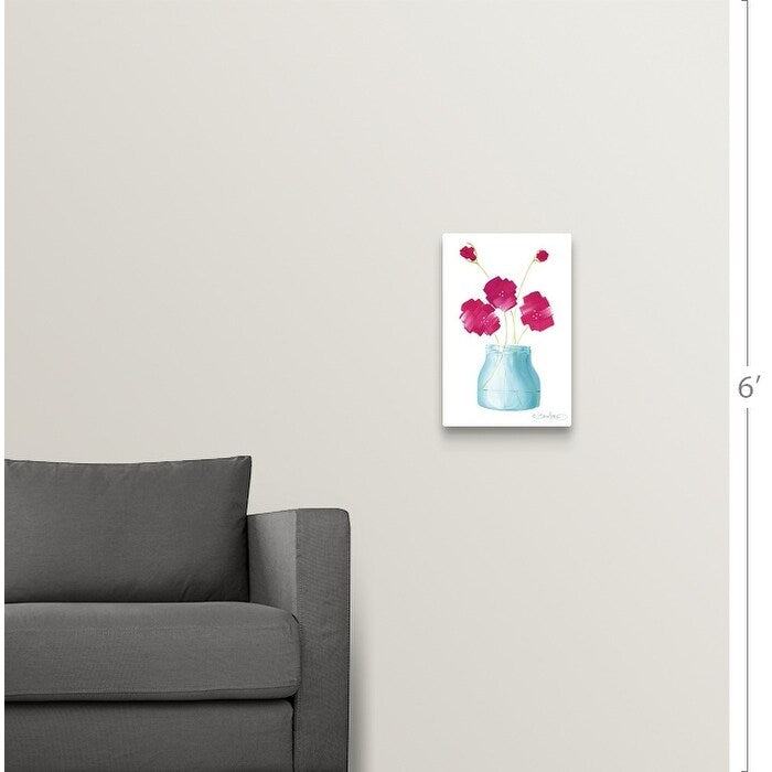 "Flowers in a Jar I" Canvas Wall Art