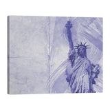 David Khieu Blue Watercolor Statue of Liberty Gallery-Wrapped Canvas