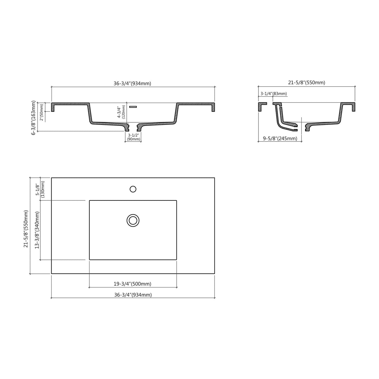 Davis 36" Single Bathroom Vanity Set