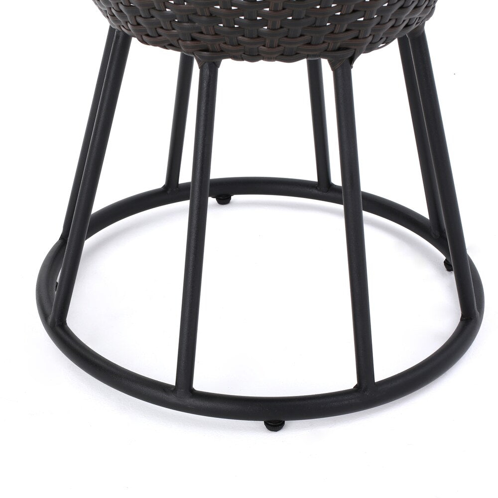 Davis Outdoor 3-Piece Wicker Stacking Chair Chat Set by Christopher Knight Home