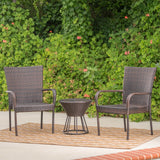 Davis Outdoor 3-Piece Wicker Stacking Chair Chat Set by Christopher Knight Home