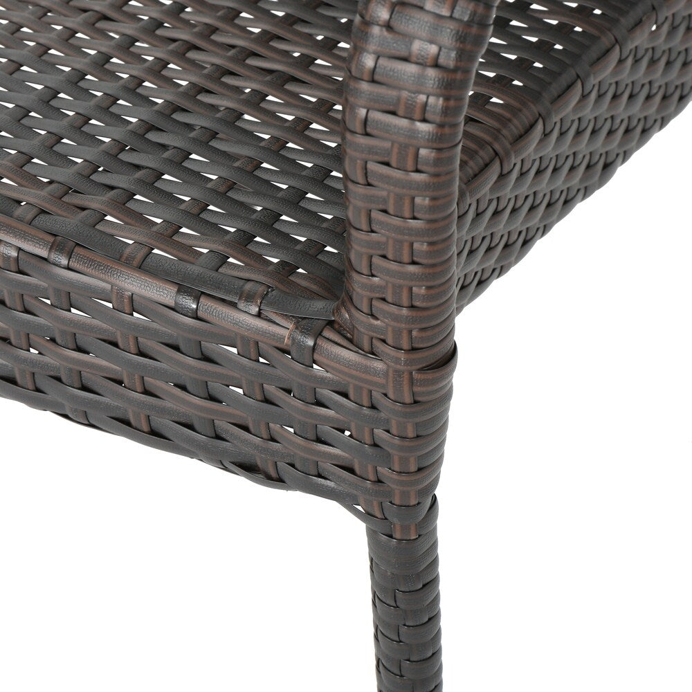 Davis Outdoor 3-Piece Wicker Stacking Chair Chat Set by Christopher Knight Home