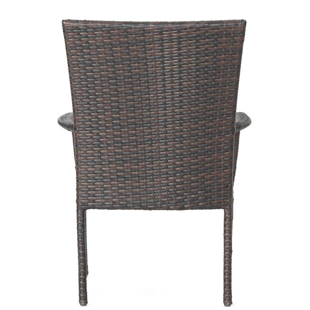 Davis Outdoor 3-Piece Wicker Stacking Chair Chat Set by Christopher Knight Home
