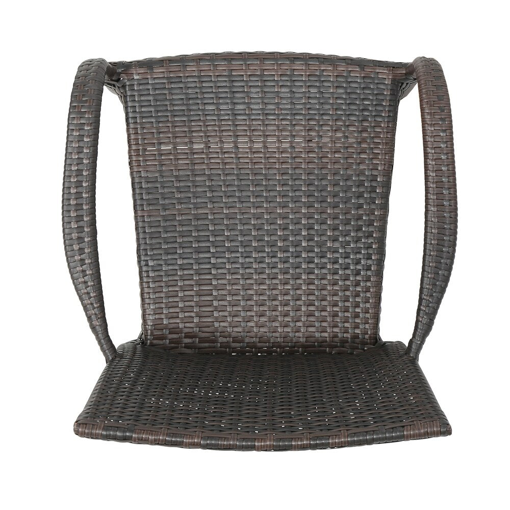 Davis Outdoor 3-Piece Wicker Stacking Chair Chat Set by Christopher Knight Home