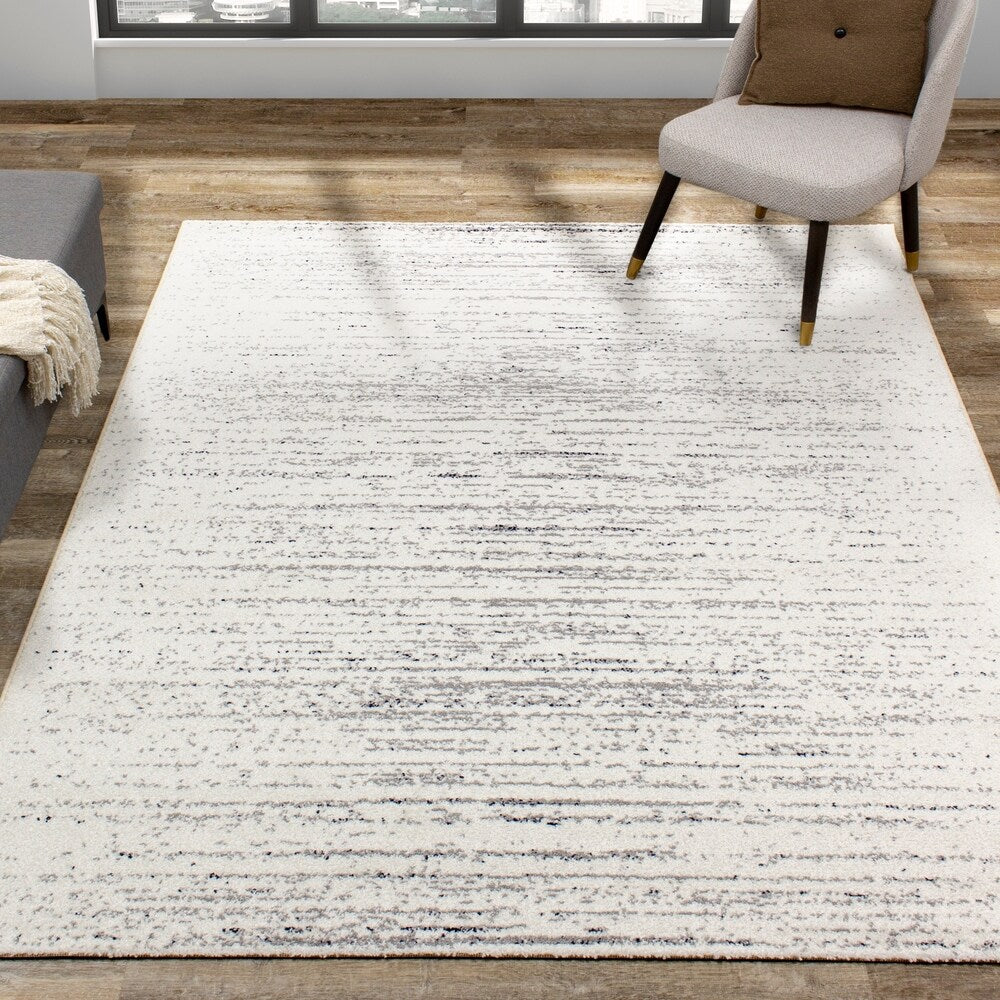 Dawn Cream Grey Faded Stripes Rug