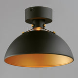 Dawn-Semi-Flush Mount in Antique Brass/Black