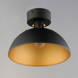Dawn-Semi-Flush Mount in Antique Brass/Black