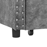 Daybed with Drawers Upholstered Tufted Sofa Bed,,with Button on Back and Copper Nail on Waved Shape Arms
