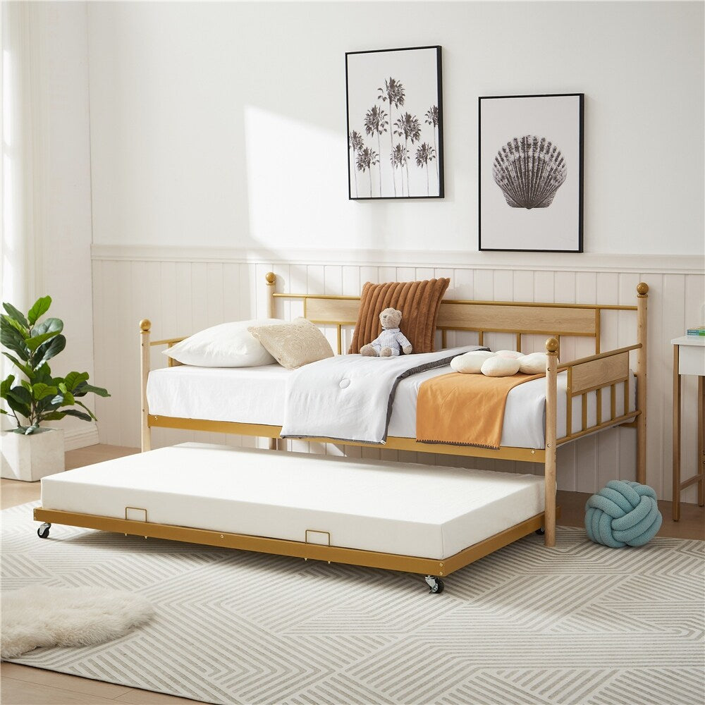 Daybed, Sofa Bed Metal Framed with Trundle Twin Size