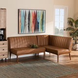 Daymond Mid-Century Modern 2-Piece Dining Nook Banquette Set