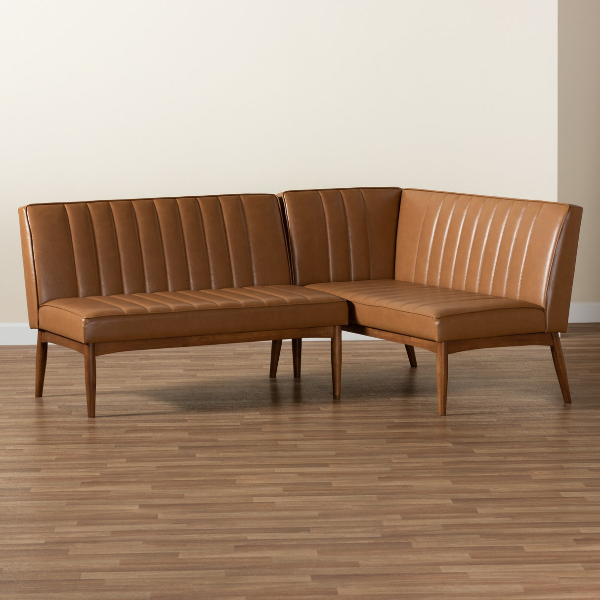 Daymond Mid-Century Modern 2-Piece Dining Nook Banquette Set