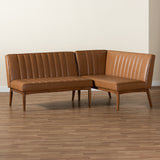 Daymond Mid-Century Modern 2-Piece Dining Nook Banquette Set