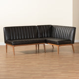 Daymond Mid-Century Modern 2-Piece Dining Nook Banquette Set