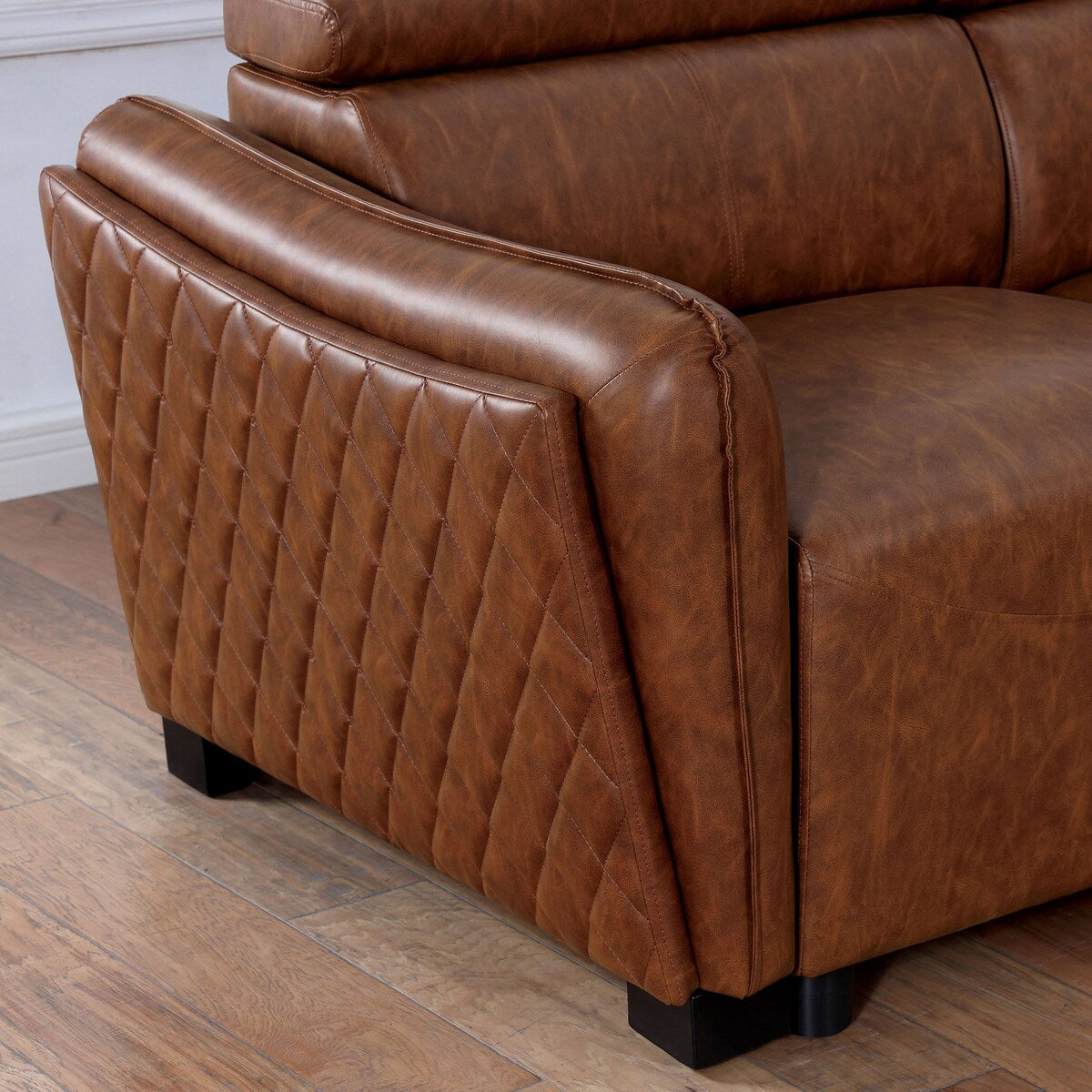 Dayn Mid-Century Modern 3-Piece Faux Leather Living Room Set by Furniture of America