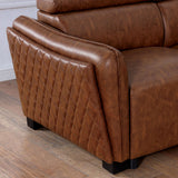 Dayn Mid-Century Modern 3-Piece Faux Leather Living Room Set by Furniture of America