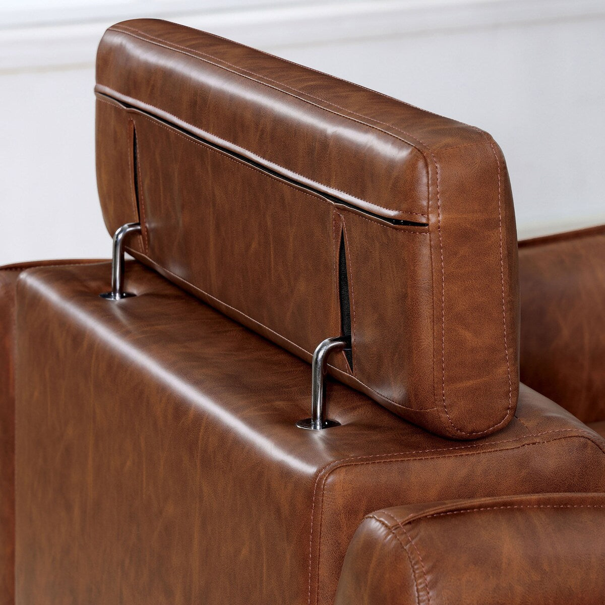 Dayn Mid-Century Modern 3-Piece Faux Leather Living Room Set by Furniture of America