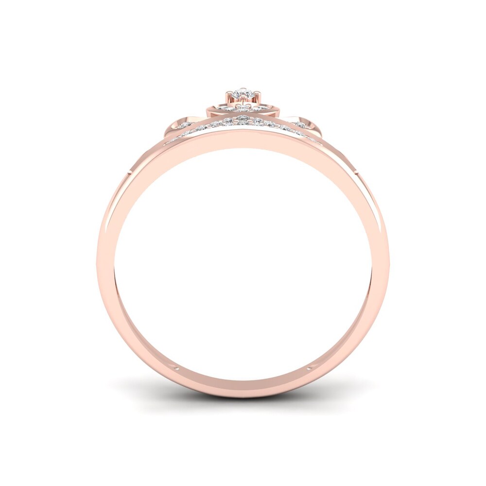 De Couer IGI Certified 1/10ct TDW Diamond Crown Ring for Her - Pink