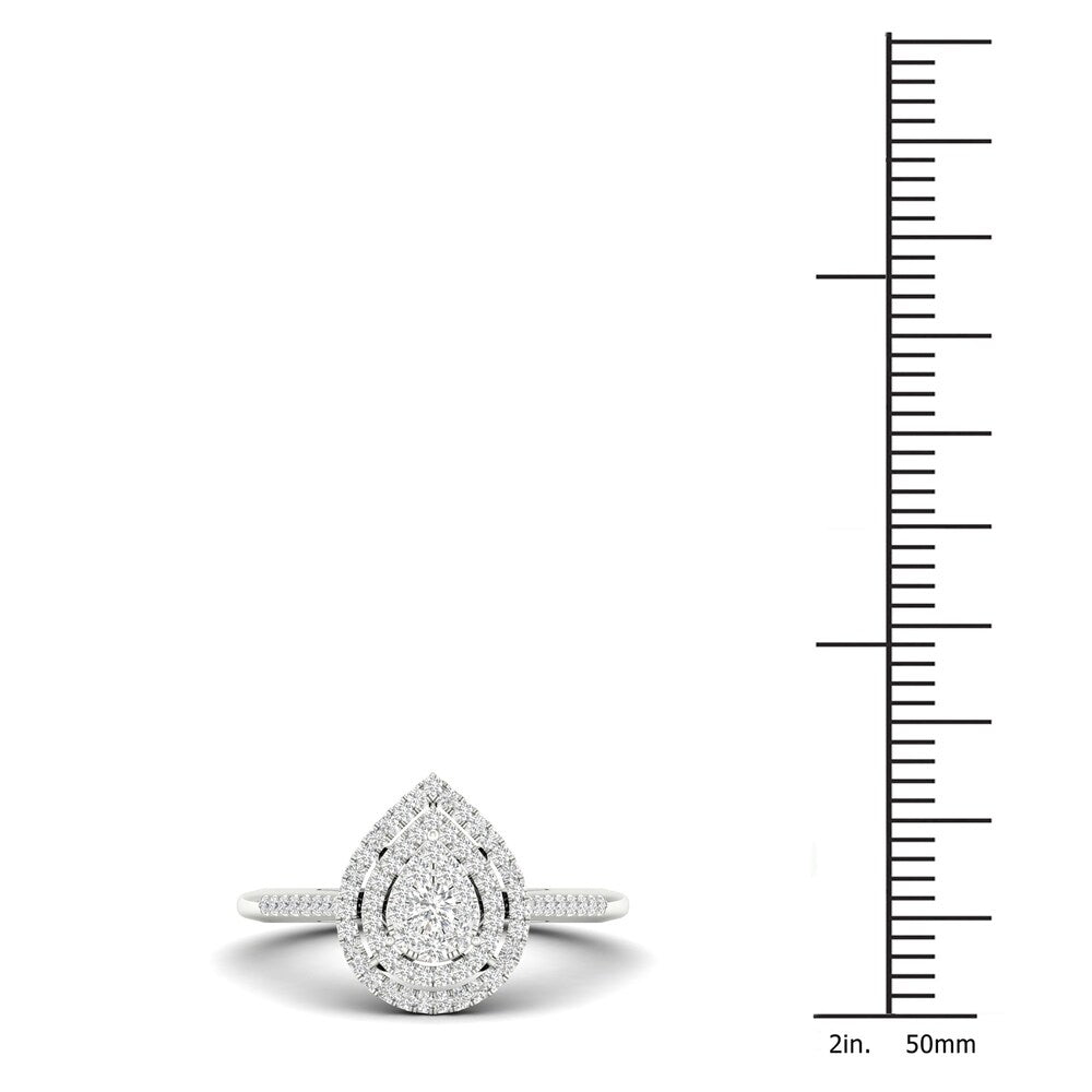 De Couer 1/4ct TDW Diamond Cluster Pear shape Ring