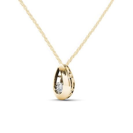 De Couer 10K Yellow Gold 1/20ct TDW Dancing Diamond Necklace