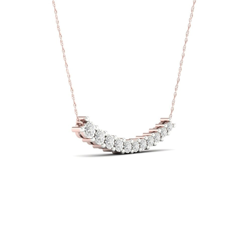 De Couer 10k Gold 1/4ct TDW Diamond Journey Necklace