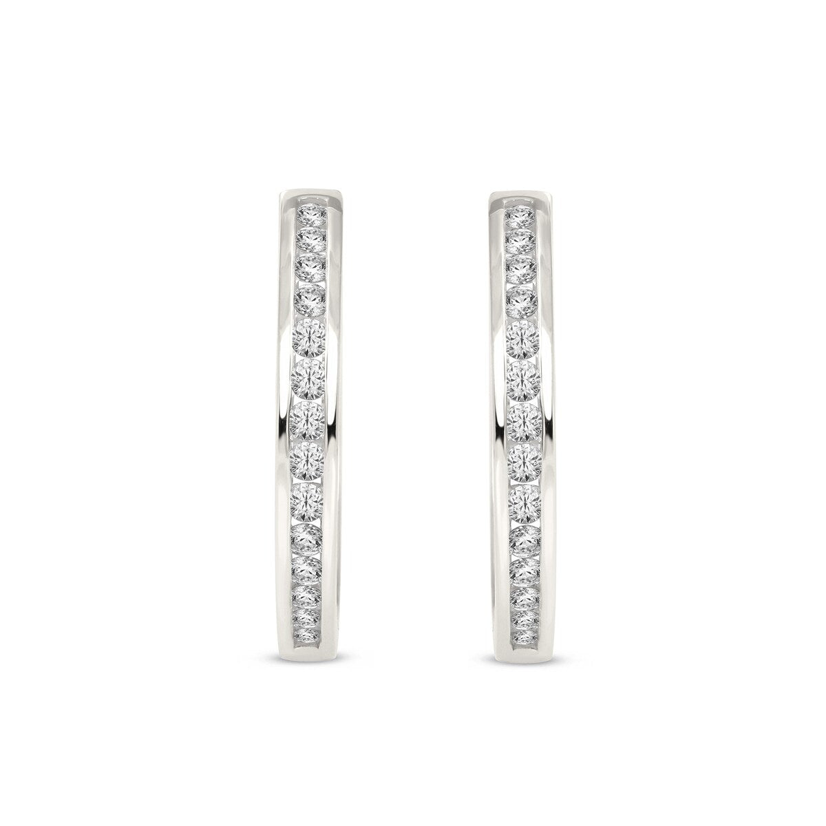 De Couer 10k Gold Diamond Hoop Earrings